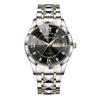 Men's Watch Fashion Casual Luminous Double Calendar Steel Strap Quartz Watch