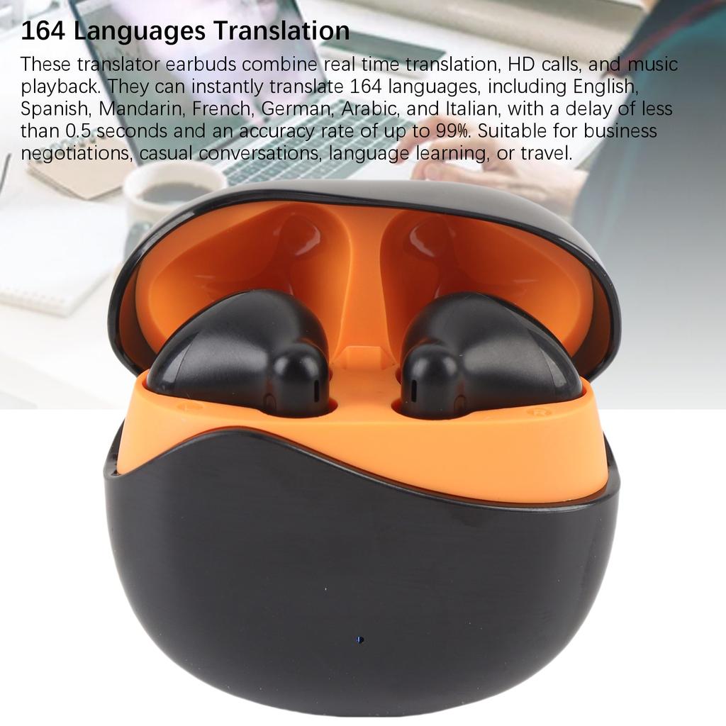 AI Real Time Translation Earbuds 7 Translation Modes 164 Languages 3 in 1 Wireless Bluetooth Translator Headphones for