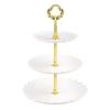 European Tray Holiday Party Three-layer Fruit Plate Dessert Candy Dish Cake Stand Self-help Display Home Table Decoration Trays