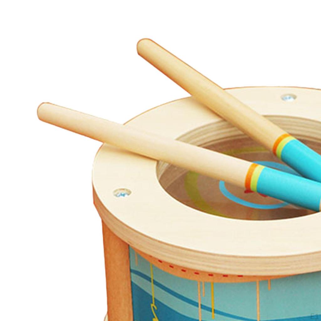 Percussion Instrument Handtrommel mit Schlägel Musik Erleuchtung Kinder Holz für