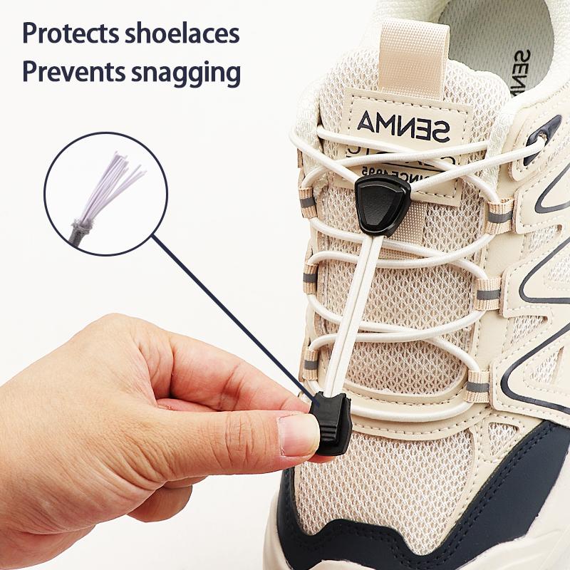 1 Pair Stopper for Elastic Rope Fastener for Kids Adult Triangle Plastic Cord Lock No Tie Shoelaces Buckle Lazy Sneaker Laces