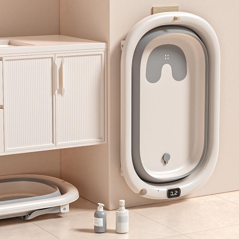 Cyfrowa wanienka dla niemowląt wrażliwa na temperaturę Duża domowa przenośna składana wanienka Wanienka dla dzieci Wanienka dla dzieci