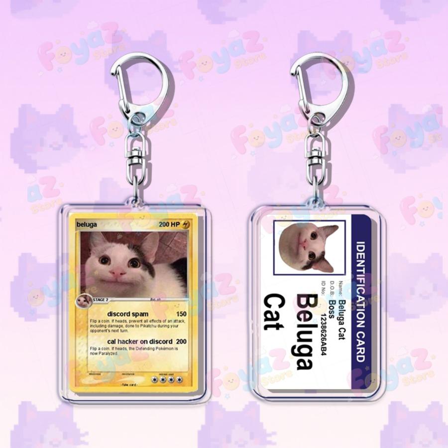 Funny Cute Cat Meme Keychain Accessories Bag Charms Cat Lover Animal Keychains Keyrings Jewelry Fans Cute Cartoon Freinds Gift