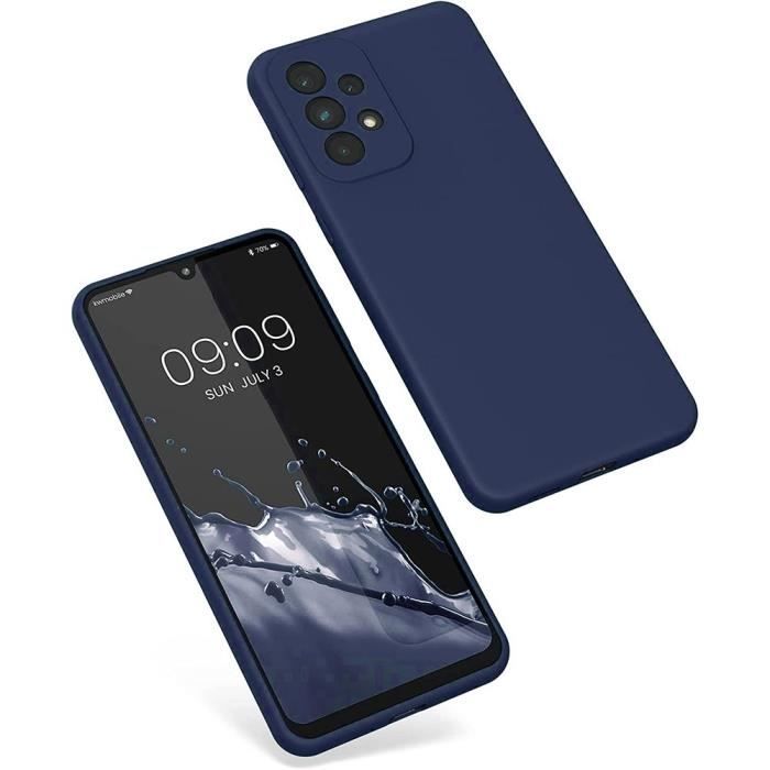 Coque de téléphone - Samsung - A33 5G - Protection silicone antichoc - 2 verres trempés - Bleu marine