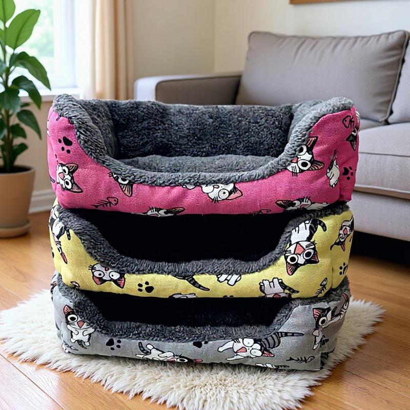Four Seasons Machine Washable Cat & Dog Nest Pad – Winter-Ready, Thickened Pet Bed