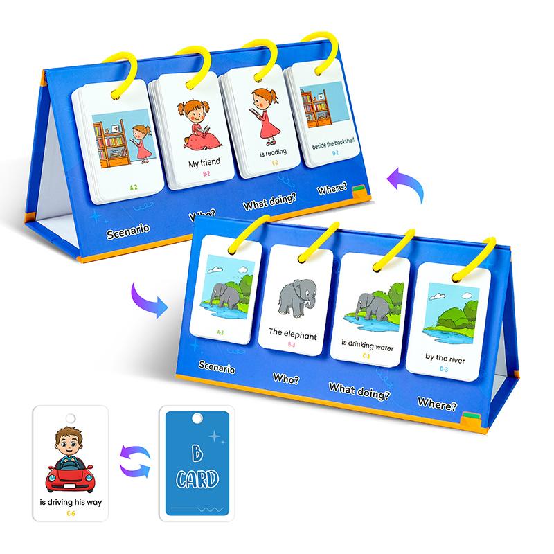 English Learning Pocket Chart Calendar Set For Kids 3-10 - Sentence Building Puzzle Games, Word Games, Phonics Flash Cards 1