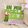 Just A Girl Who Loves Pickles Cushion Cover Silky Short Plush Invisible Zipper Dustproof Sofa Pillow Case For Home Decor