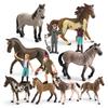 Cross-Border Children's Horse Farm Playset with Pinto Horse, Worker, Fence, Tools, Haystack, and Scene Decoration