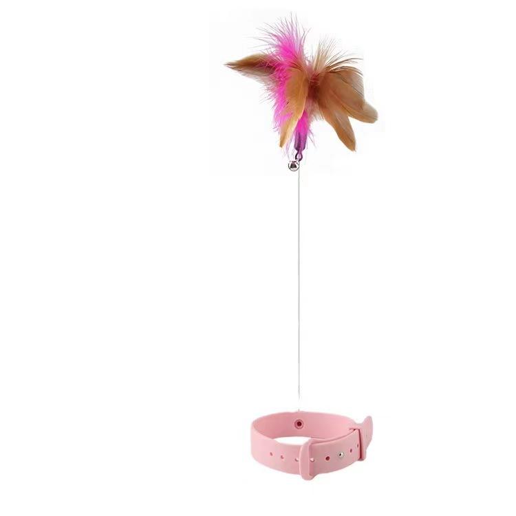 Collars Cat Teasing Sticks Self-entertaining and Boring Cat Toys Neck Collars Feather Bells Cat Toys Pets