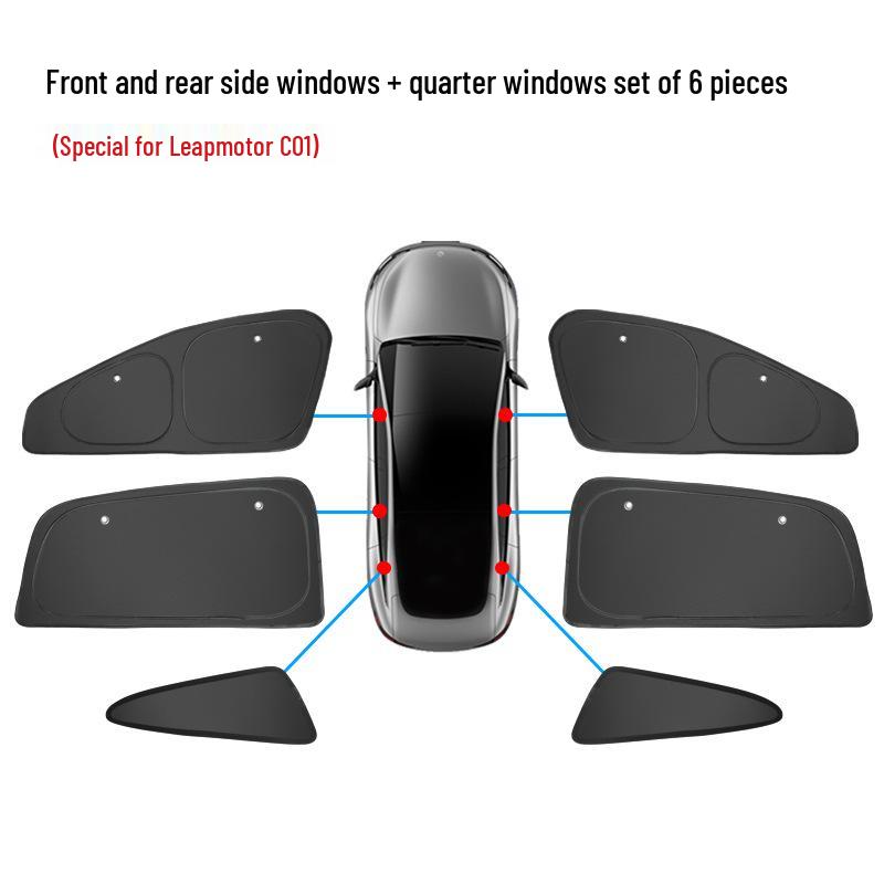 Leapmotor C01/C11 Window Sunshade: Privacy, Lightproof, Heat Insulation, Anti-Peeping Protection