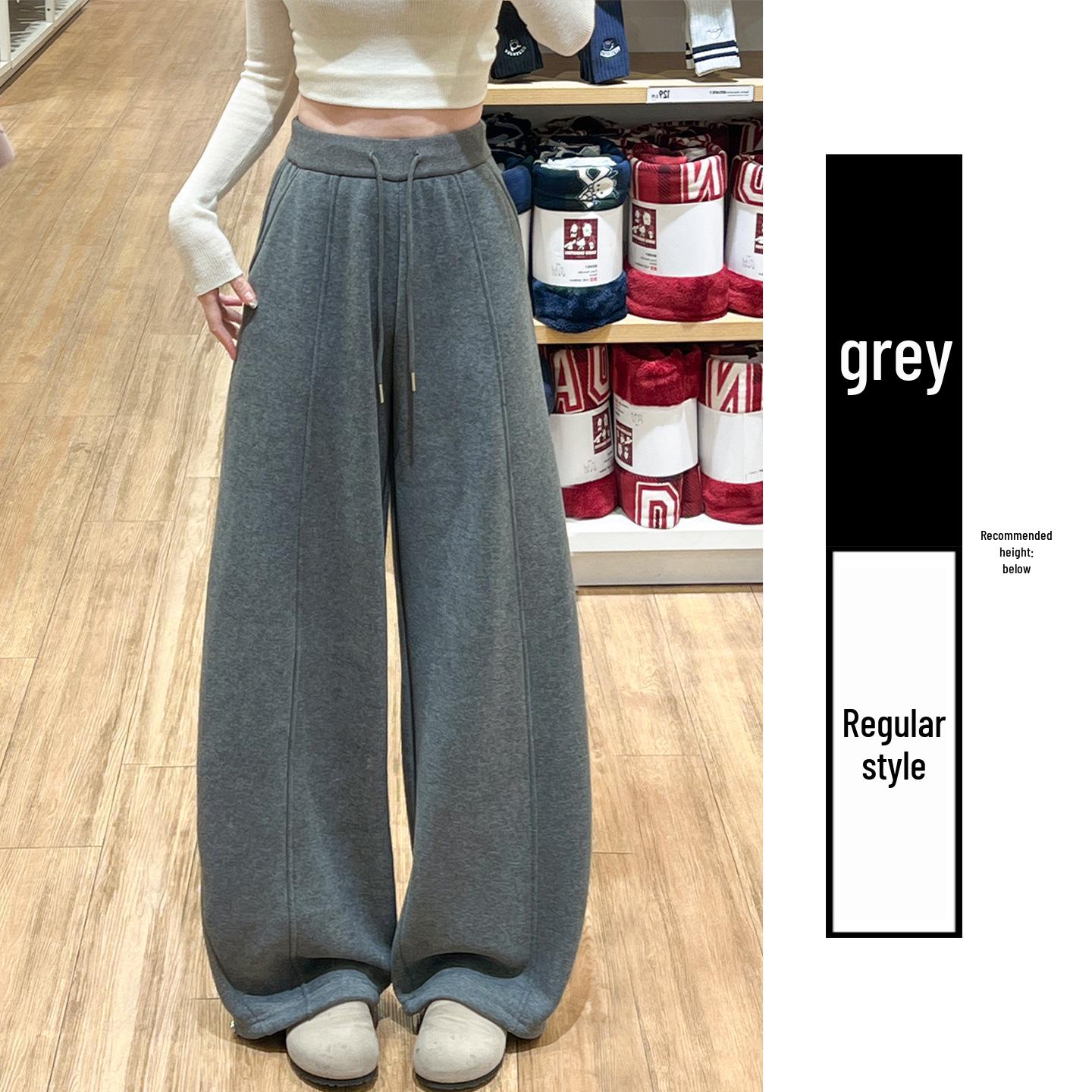 

Women s High-Waist Red Velvet Wide-Leg Pants - Slimming, Center Crease, Two-Wear, Autumn/Winter 2025 Collection XL