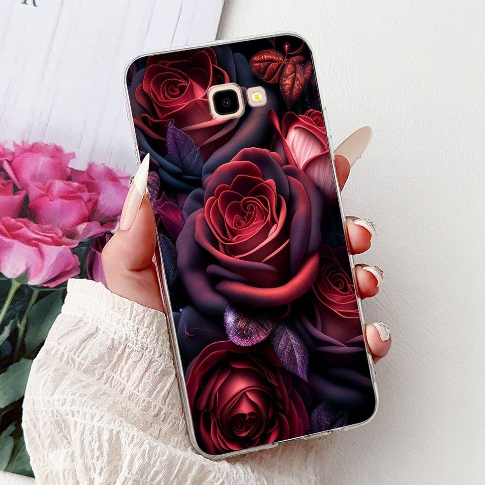 For Samsung J4 Plus Case Clear Cute Fashion Flowers Cool Painted Back Cover For Samsung Galaxy J4+ Phone Case SM-J415F SM-J415G