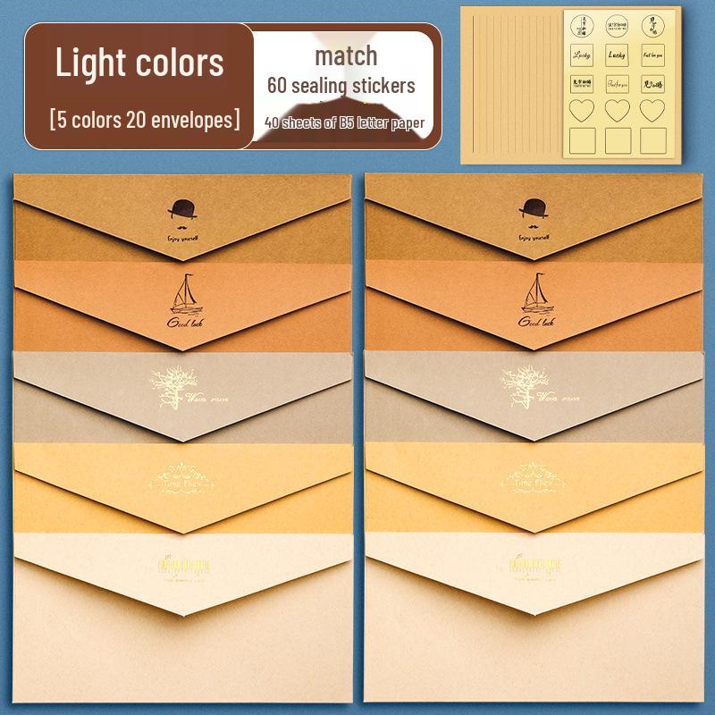 Nordic Style Literary Retro Envelope & Letter Paper Set - Love Letter & Greeting Card Collection