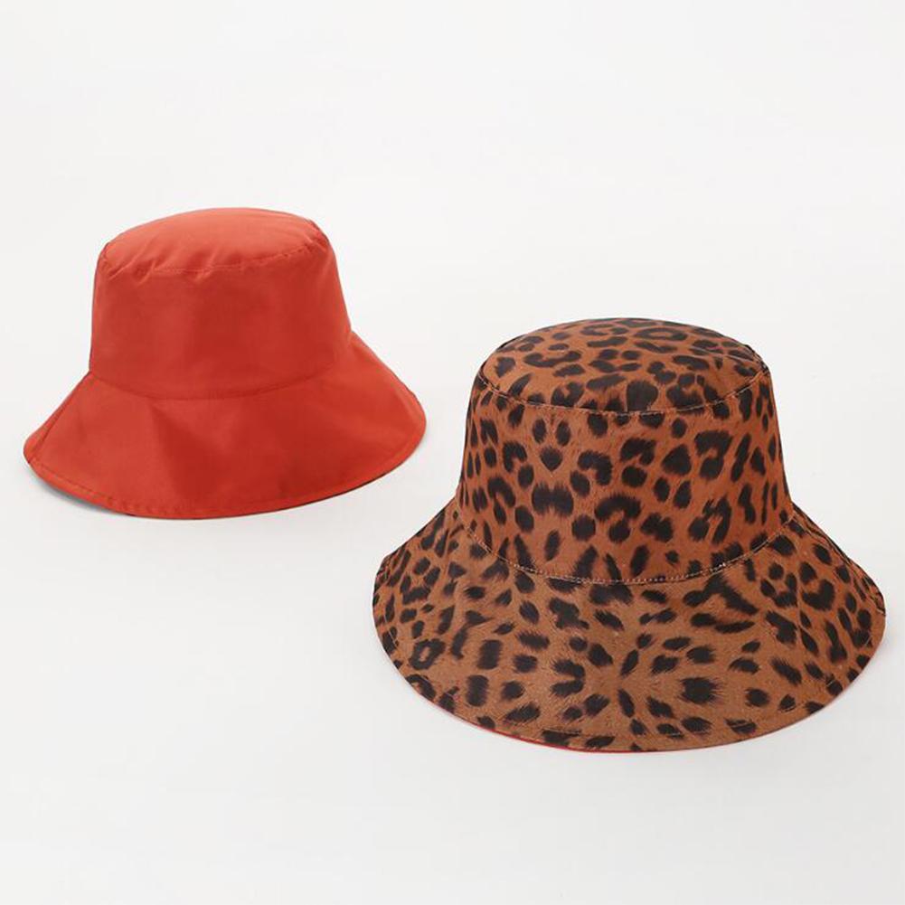 Summer Leopard Printing Double Sided Sunscreen Bucket Hat