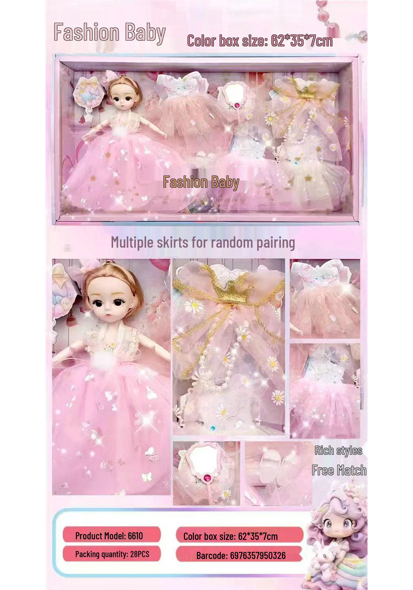 Fashion Baby Doll Dress-up Sets - Princess & Barbie-Themed Toys for Girls