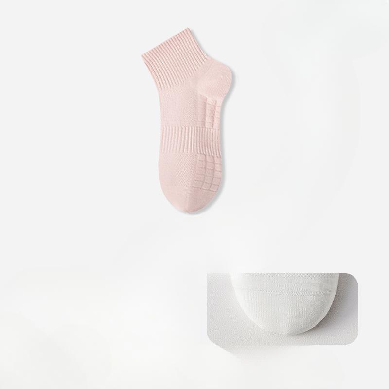 Women's Summer Thin Mesh Breathable Massage Bottom Sweat Absorbing Deodorizing Short Cotton Socks