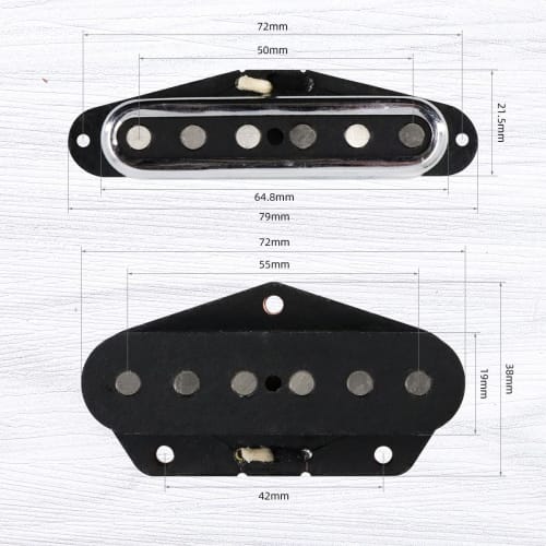 Ogdni 5-Piece Tele Guitar Pickup Set, Single Coil, Alnico Neck/Middle/Bridge Pickups for Tele Electric Guitars (GMA19)