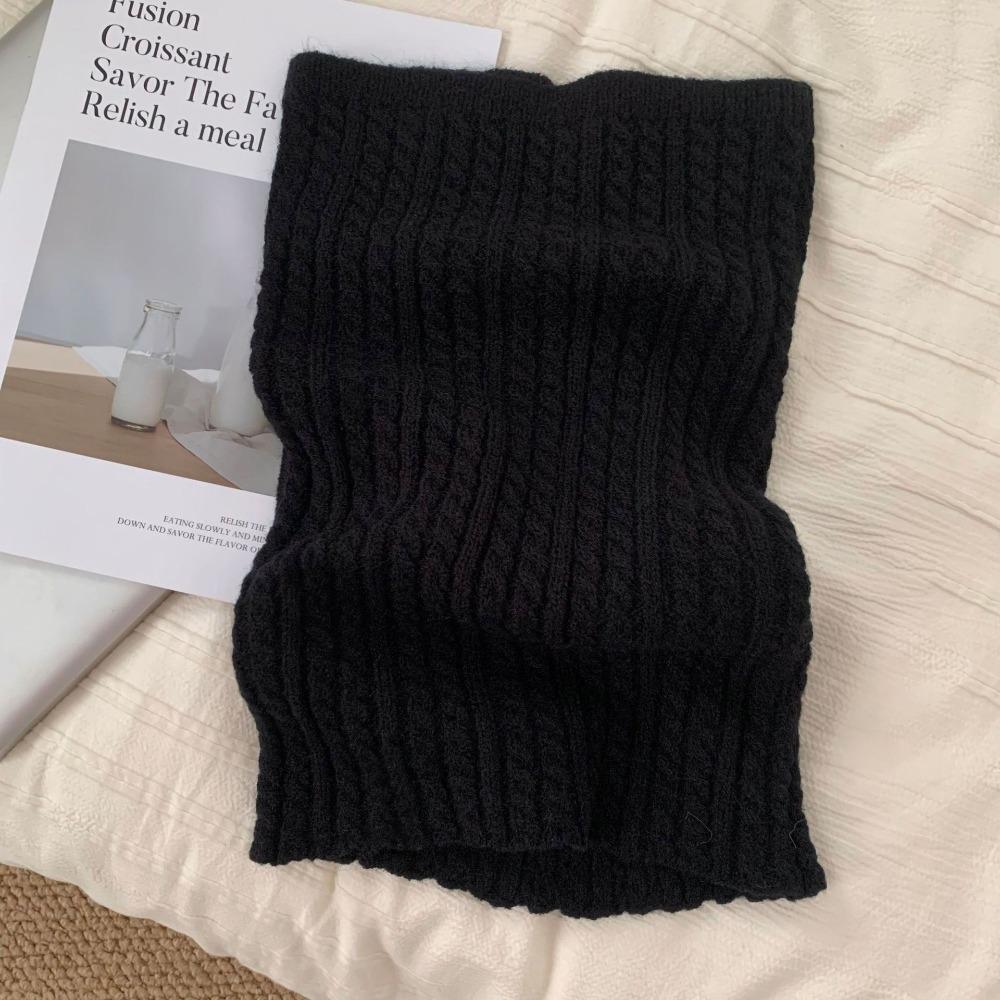 Korean Style Knitted Scarf Solid Color Pullover Wool Bib Simple Turtleneck Fake Collar Women
