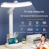 LED Folding Desk Lamp: Eye-Protective, Ambient, Rechargeable Night Light for Study, Dorm, and Bedside Reading.