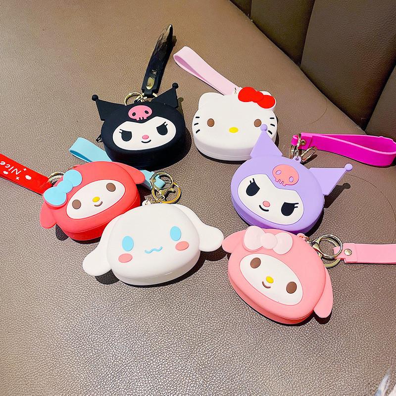 Adorable Sanrio Soft Rubber Keychain Wallets Ideal For Gifting And Collecting
