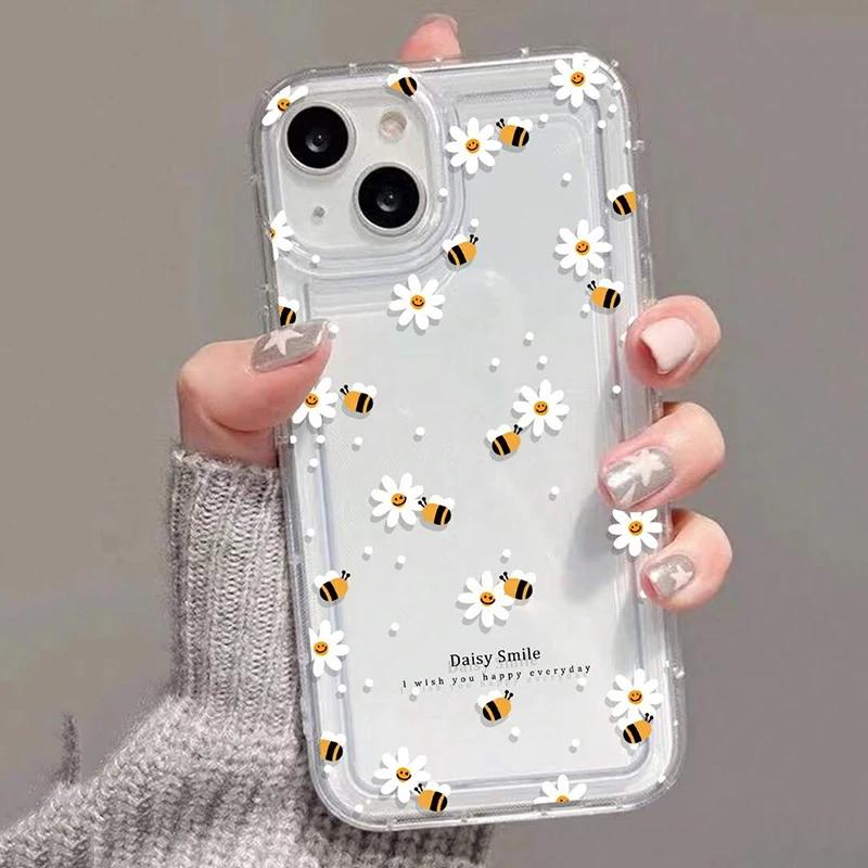 Summer Yellow And White Floral Fragments ForIPhone 17 16 15 14 Plus 13 12 Pro Max X XS XR 78 Plus SE2020 Cases Clear Cover