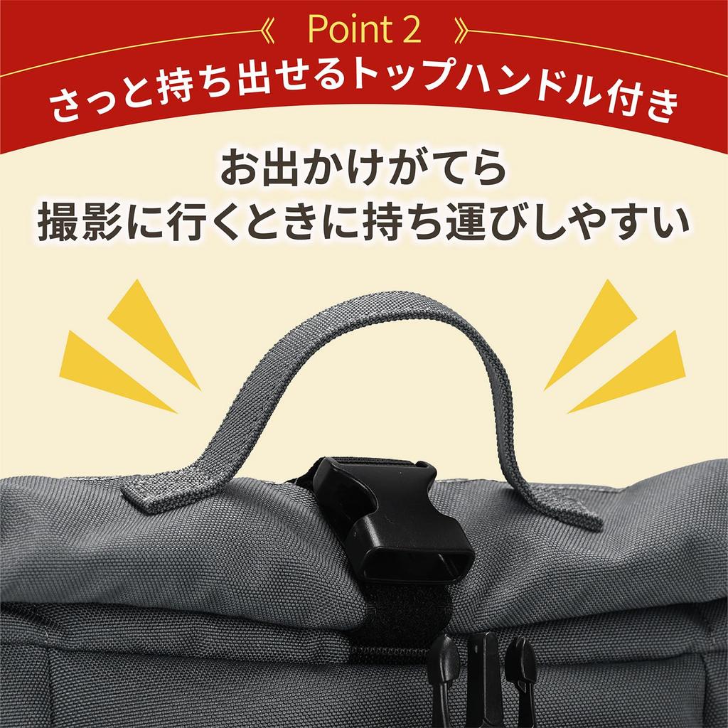Etsumi & Coleman Camera Bag, Shoulder Bag, Coleman Roll Bag, Small, Compact and Lightweight, Men's and Women's, Gray, VCO-8788