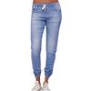  Women  Elastic Plus Loose Denim Casual Drawstring Plus Cropped Jeans