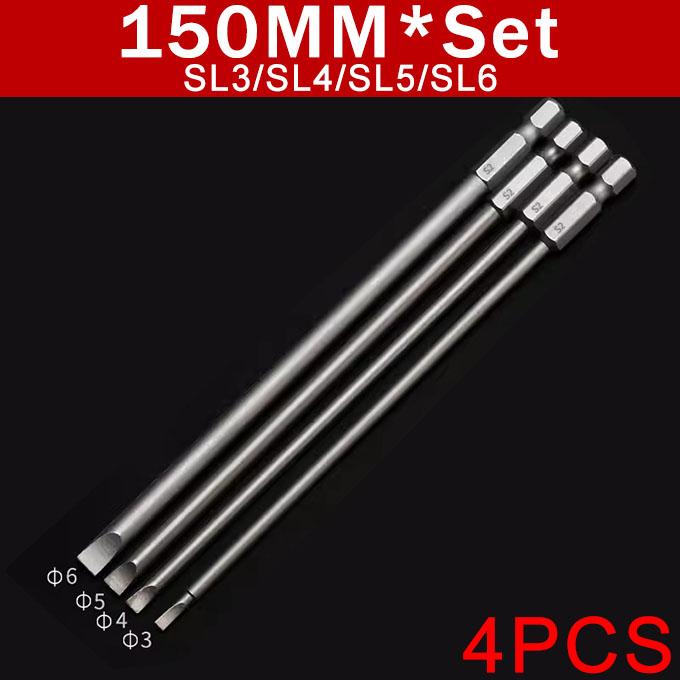 4/10Pcs Slotted Screwdriver Bit Set Magnetic For Drill 1/4 Hex Shank Cross Screw Driver Tip Kit Precision Power Tool Accessory