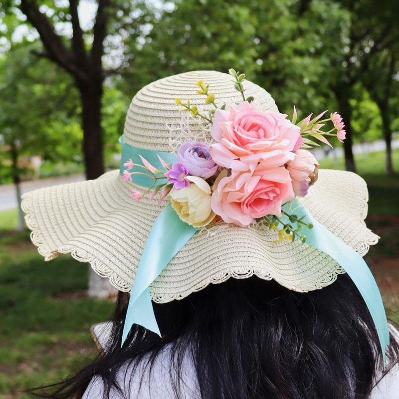 Beach Straw Hat for Women In Summer with A Large Brim for Sun Protection and Shade Versatile for Travel UV Resistant and Large Brimmed Cool Hat