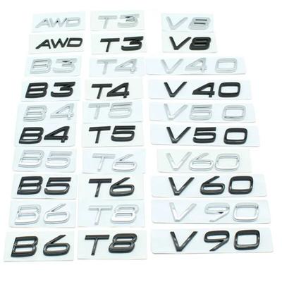 ABS Bil Bakre Trunk Bokstäver Logo Emblem Badge Stickers För C30 V40 V60 V90 S40 S60 S80 S90 S80L XC40 XC60 XC90 AWD T4 T5 T6 T8