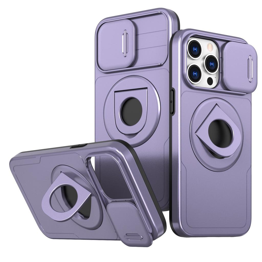 Applicable To IPhone15pro Mobile Phone Case Wireless Magsafe Ring Magnetic Rotating Bracket 13 Protection Case