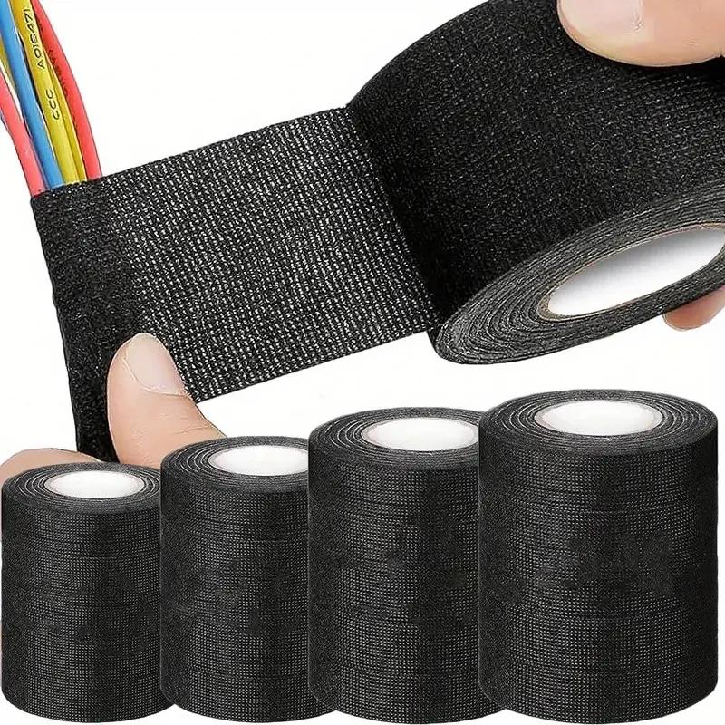 

9/15/25/32/50MM Electrical Insulating Tape Heat Resistant Harness Tape Car Cable Harness Wiring Loom Protection Waterproof Tape 9MM&15M чёрный