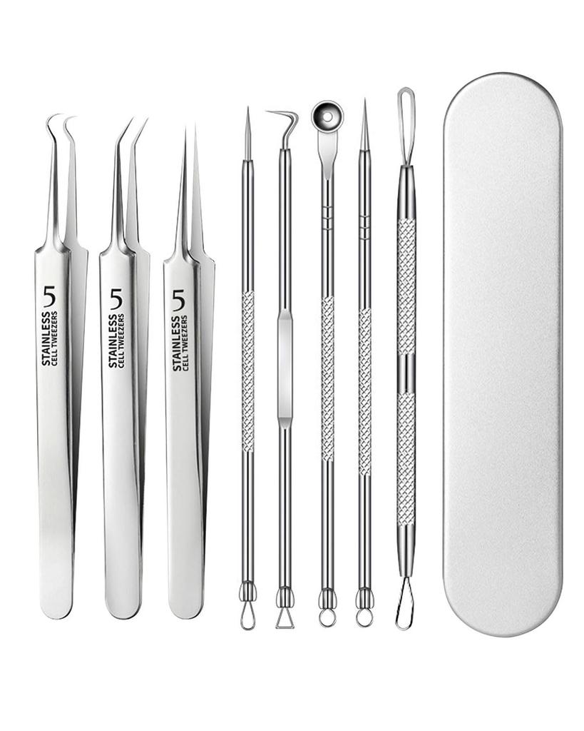 Samcos Precision Tweezers for Blackhead tip for removing and Designed for precise Includes storage Removal 0.1mm wide, ultra-fine blackheads, hair,