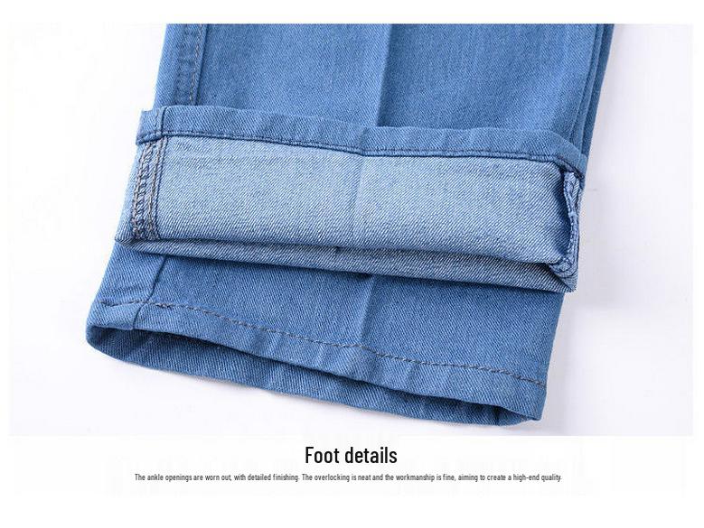 Jeans Élastiques Taille Haute pour Femmes - Pantalons Décontractés Amples, Épais, Jambe Droite pour Mères d'Âge Moyen et Personnes Âgées