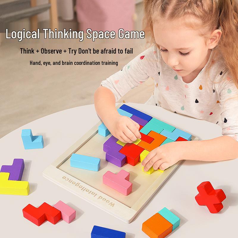 Children's Large Tetris Building Blocks Puzzle for Early Education and Development
