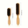 Wood Handle Boar Bristle Cleaning Brush Hairdressing Beard Brush Anti Static Barber Hair Styling Comb Shaving Mustache Tools