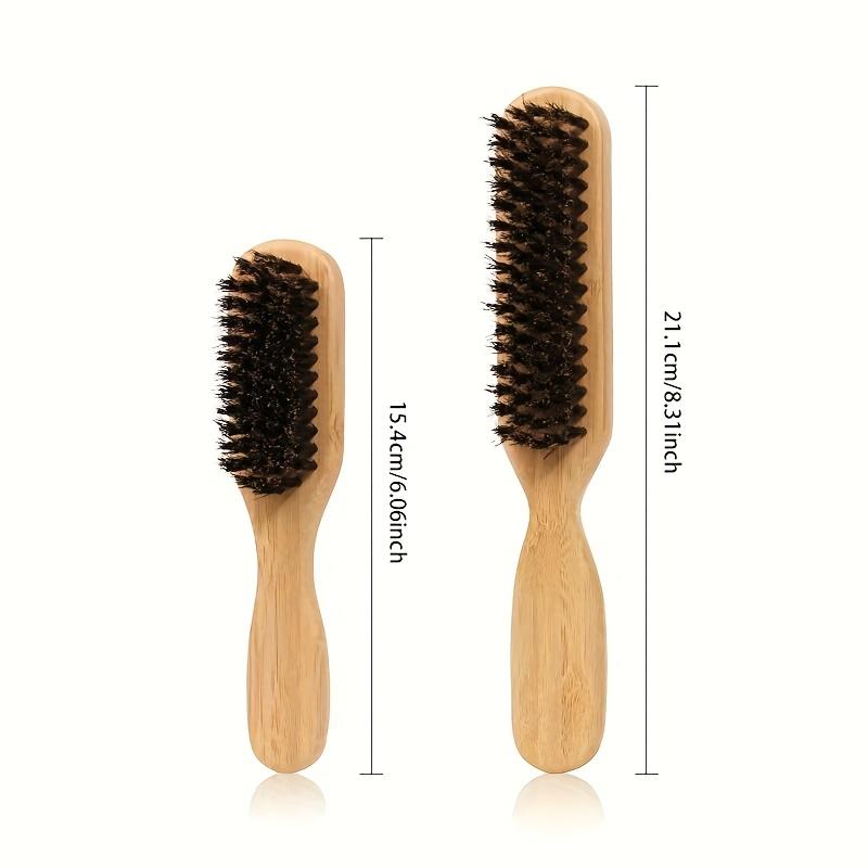Wood Handle Boar Bristle Cleaning Brush Hairdressing Beard Brush Anti Static Barber Hair Styling Comb Shaving Mustache Tools