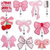Id Clip Decorative Bow Embroidery Cloth Sticker Easy Pull Patch Sticker Cherry Bow Computer Embroidery Label Ironing