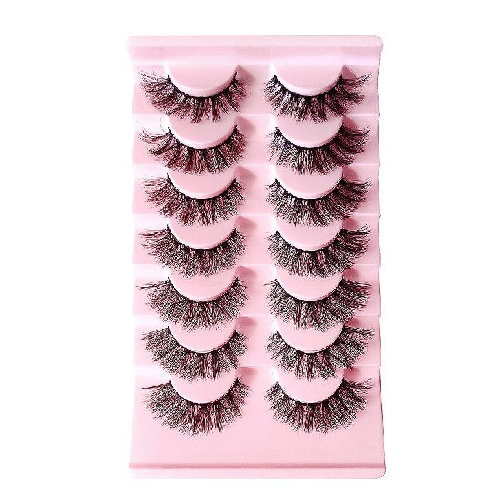 

Широкие пушистые накладные ресницы в стиле лисички, D-изгиб (6-16mm), удлиненные внешние уголки, для начинающих, многоразовые. s-98/7pairs