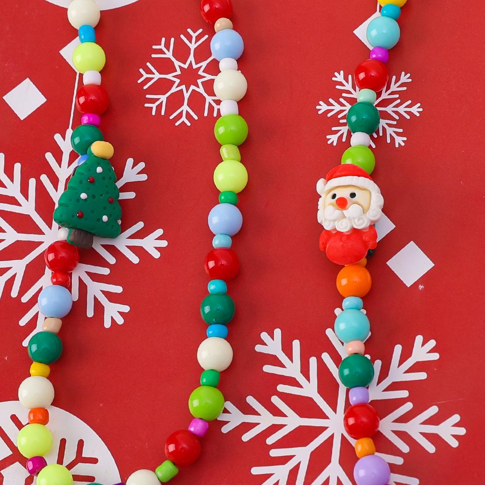 Ingenious Christmas Phone Wrist Strap Mobile Phone Chain Beaded Keychain Wristlet Lanyard Anti-lost for IPhone AirPods Samsung