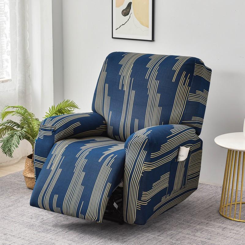 Stretch Recliner Chair Cover 4-Pieces Soft Recliner Chair Slipcover 1-Seater Sofa Couch Protector Home Decor Washable