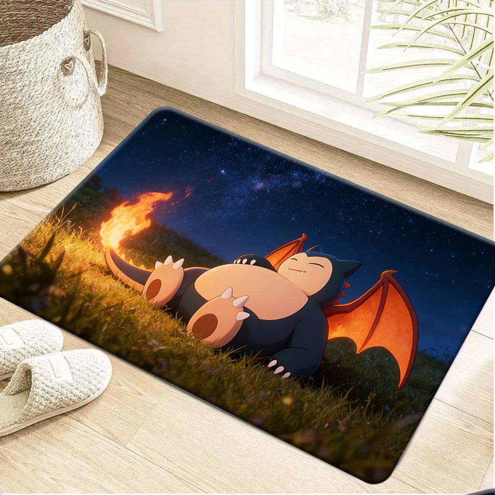Pokemon Pikachu & Friends Forest Print Doormat Non-Slip Absorbent Floor Mat for Home Entrance