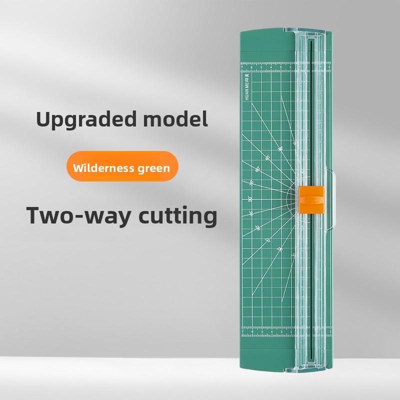Included Small Portable Plastic Paper Cutter With Dual Blade For Crafts And Office Use
