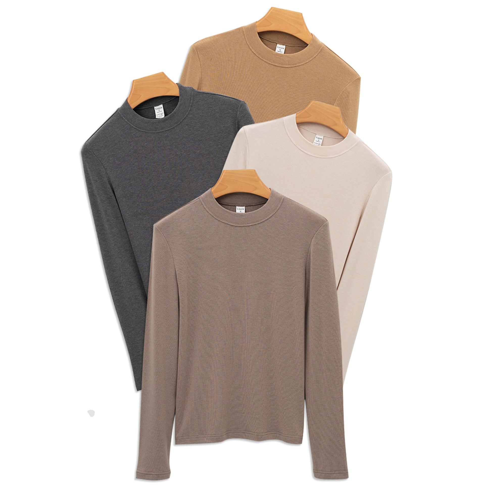 

Wool Acetate Mulberry Silk Skin Bottom Wear Thermal Underwear for Women for Autumn and Winter Acrylic Half-high Neck Bottoming Shirt for Women XXXL