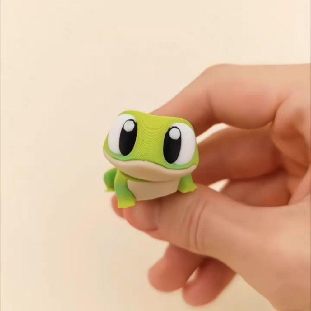 

Joint Movable Pet 3D Printing Toys Collection Frog Animals Ornaments Desktop Decor зелений