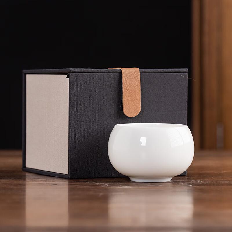 Zhuanglu Huapin Mutton-Fat Jade Porcelain Zen Teacup