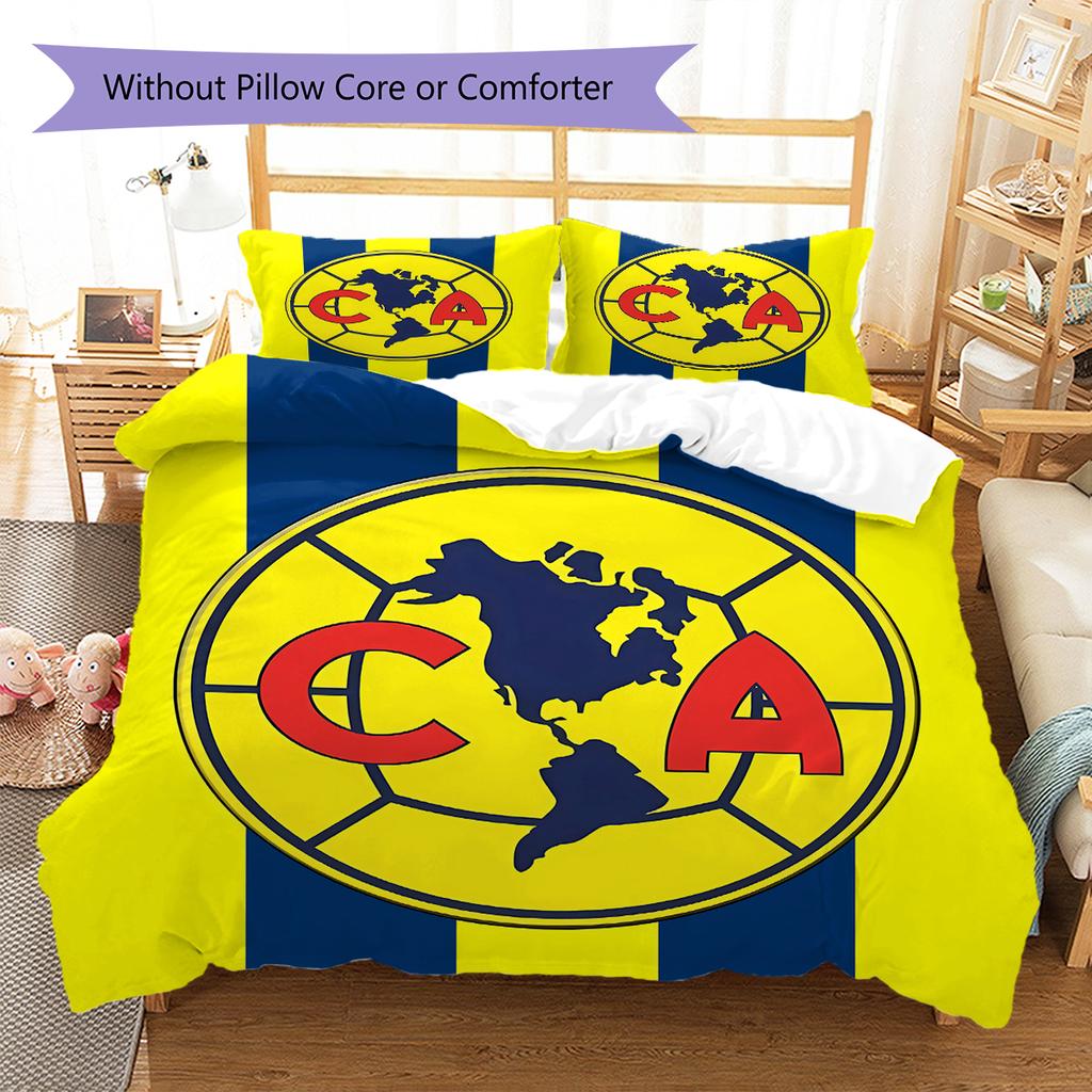 America Football Club Pattern Bedding,Quilt Set Quilt Cover Pillowcase Home Birthday Gift (1 * duvet cover + 2 * pillowcase, without core)