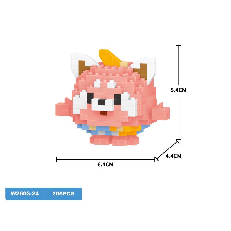 Lovely Animal Sphere Nanobrick Micro Diamond Block Panda Duck Elephant Penguin Dog Fox Build Brick Frog Owl Wolf Rabbit Cow Plaything