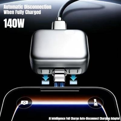 Intelligence Full Charge Auto-Disconnect Charging Adapter 140W Fast Charge Safety Separator Automatically for Type-C Devices