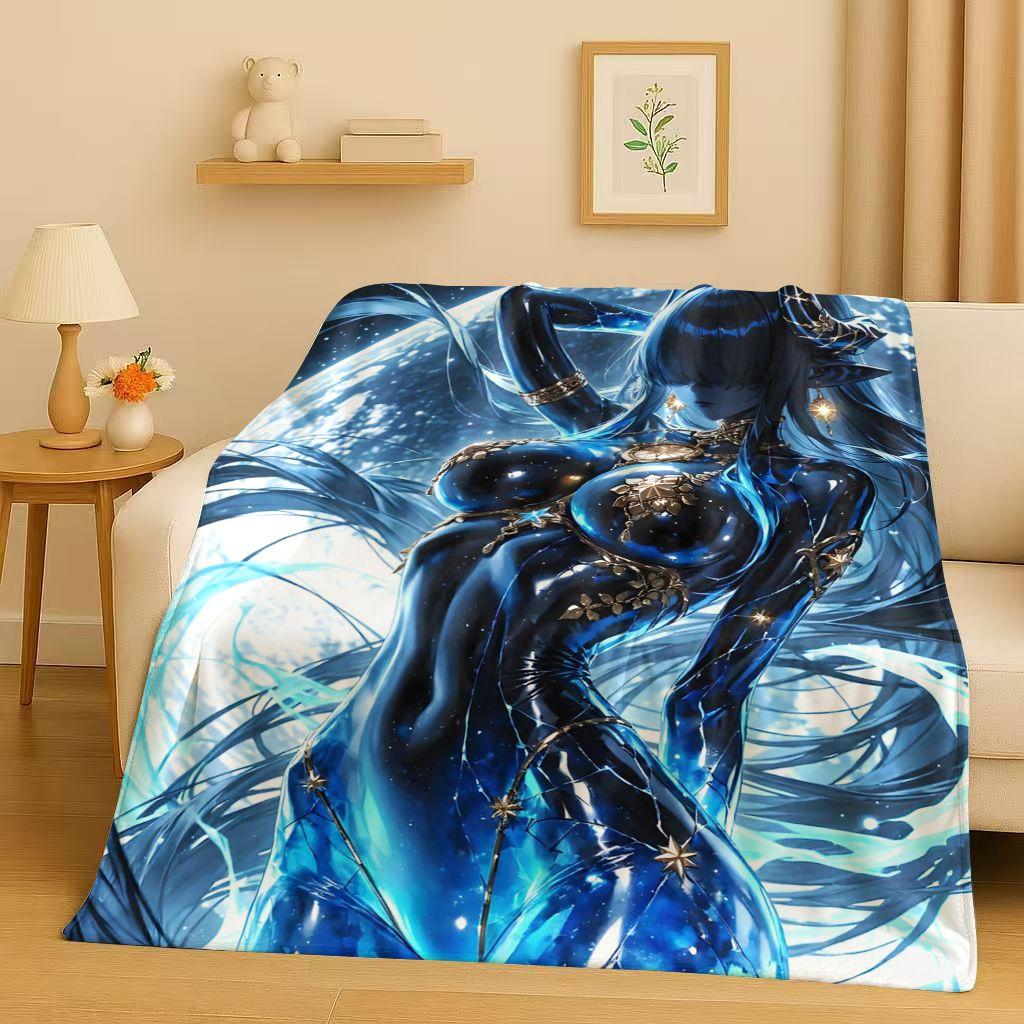 3D Gothic Dark Sexy Girls Cartoon Anime Characters Flannel Blanket,Soft Plush Throw for Home Bedroom Bed Sofa Cover Trave Gift